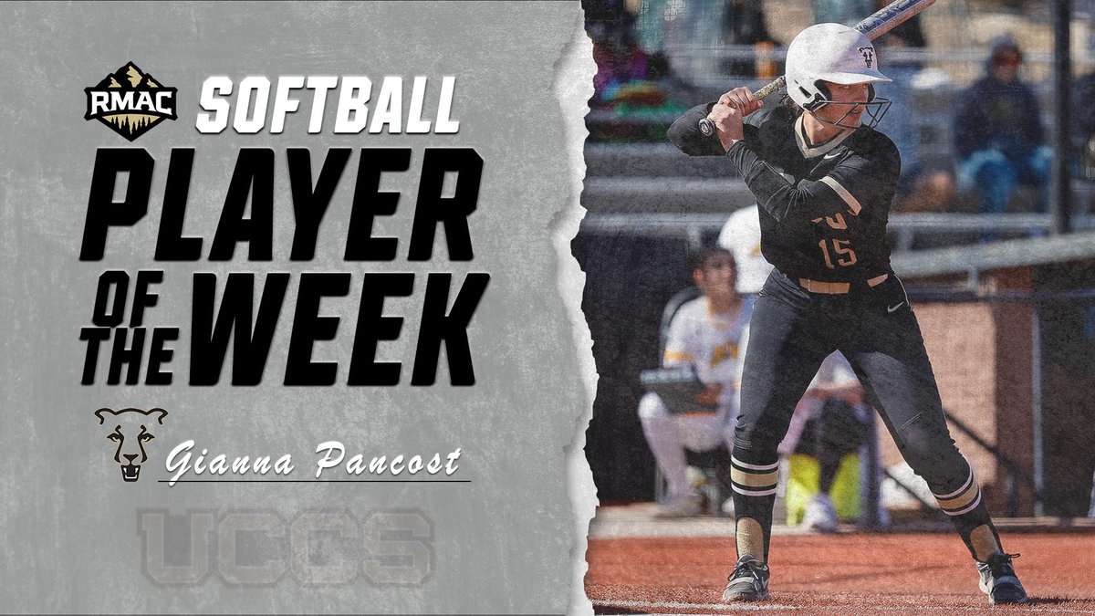 UCCS Athletics (@gomountainlions) on Twitter photo Gianna Pancost was unstoppable at the plate in <a href="/UCCSSoftball/">UCCSSoftball</a>’s series win over Adams State, posting a .750 batting average with 3️⃣ doubles, 1️⃣ homer, and 🔟 RBIs on her way to being named the Week 10 #RMACsb Player of the Week 👏!
📰: brnw.ch/21wIFa8
#GoMountainLions Gianna Pancost was unstoppable at the plate in <a href="/UCCSSoftball/">UCCSSoftball</a>’s series win over Adams State, posting a .750 batting average with 3️⃣ doubles, 1️⃣ homer, and 🔟 RBIs on her way to being named the Week 10 #RMACsb Player of the Week 👏!
📰: brnw.ch/21wIFa8
#GoMountainLions