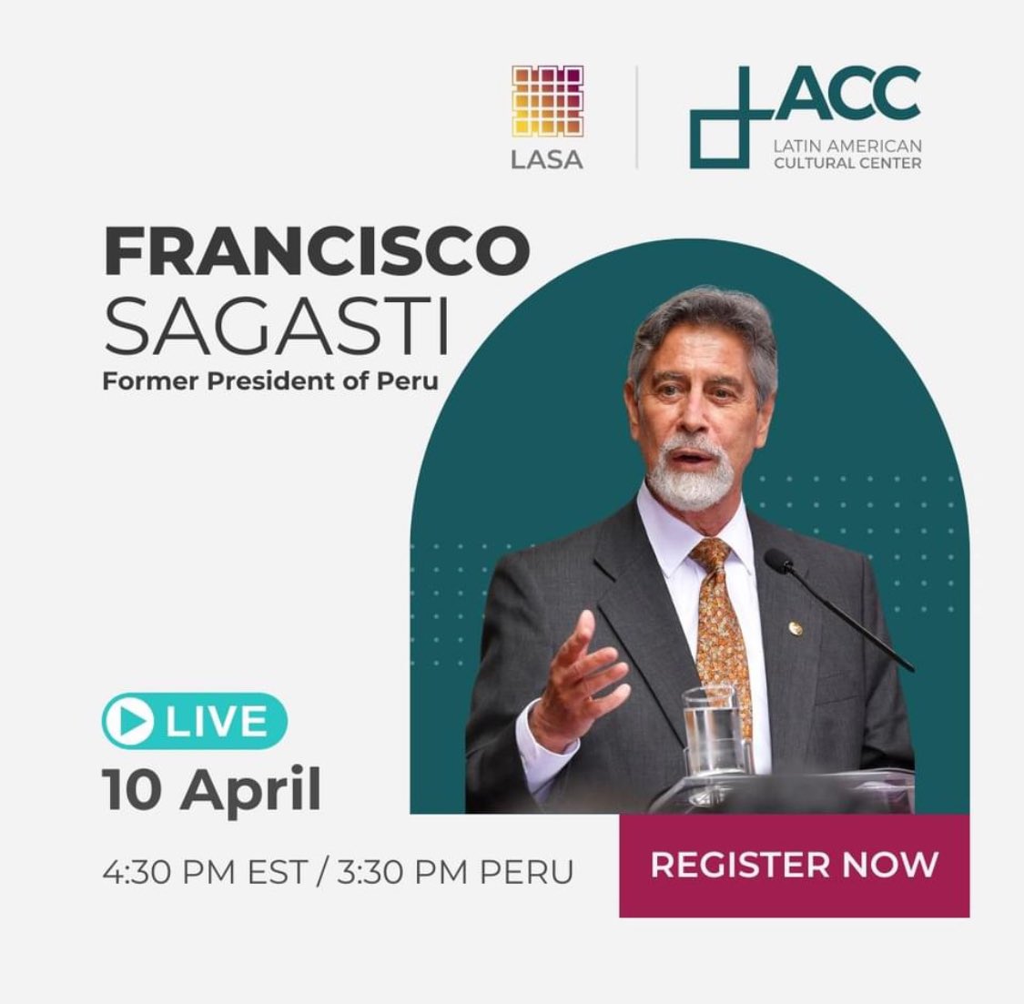 Únete a nosotros para una discusión sobre los desafíos que enfrenta la democracia en el #Perú y #AméricaLatina con el ex presidente de Perú Francisco Sagasti @FSagasti 10 de abril a las 4:30 pm EST us06web.zoom.us/webinar/regist…