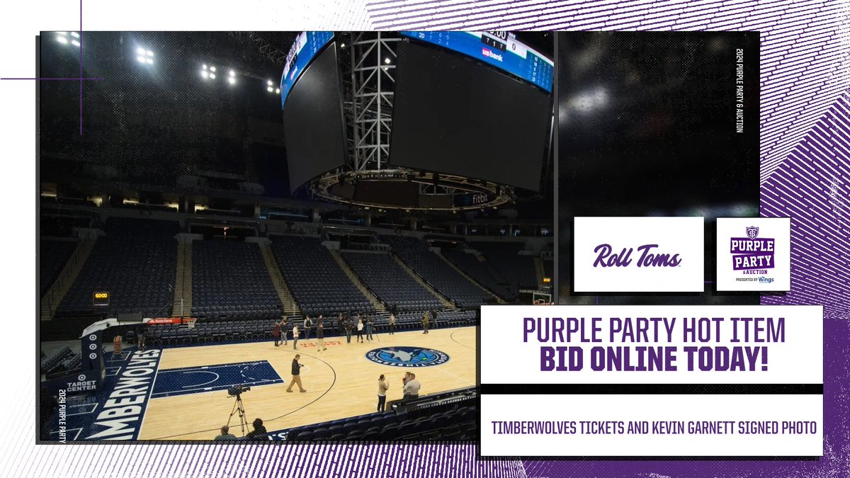 One week away from the Purple Party! Bid today for tickets to see the playoff bound @Timberwolves and a Kevin Garnett signed photo! bit.ly/3PUM2iG #RollToms