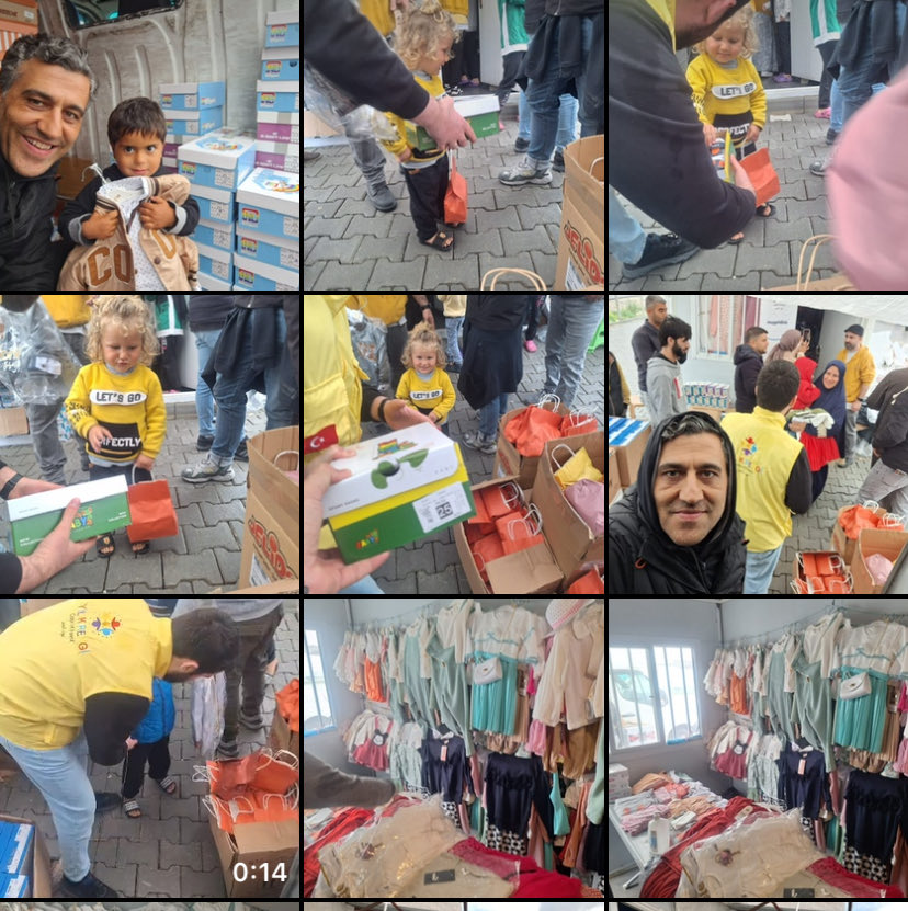 Deprem bölgesinde bugün de çocukları giyindirmeye, onlar hediyeler ve bayram harçlığı dağıtmaya, ailelere nakdi yardım ulaştırmaya devam ettik. Allah tüm iyilerden, okurlarımdan, ramazanyaman..com üyelerinden, dostlarımdan razı olsun. Ahiretiniz bayram olsun.