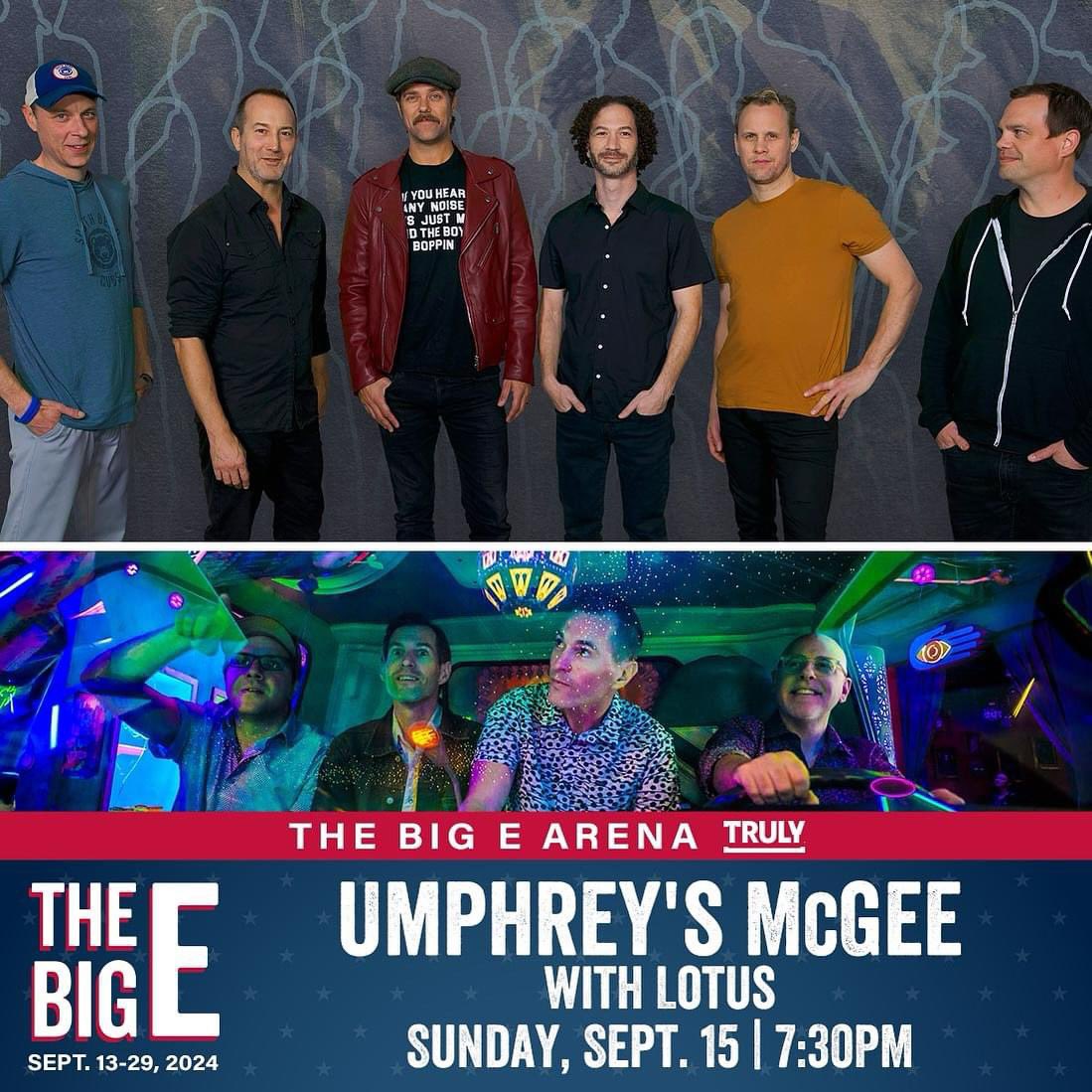 New show alert! We’re heading to @TheBigEFair E on 9/15 with our buds @LotusTweets 🤝 Presale: Thursday, April 11 – 10am-10pm ET On Sale: Friday, April 12 – 10am ET #umphreysmcgee #umphreys #thebige