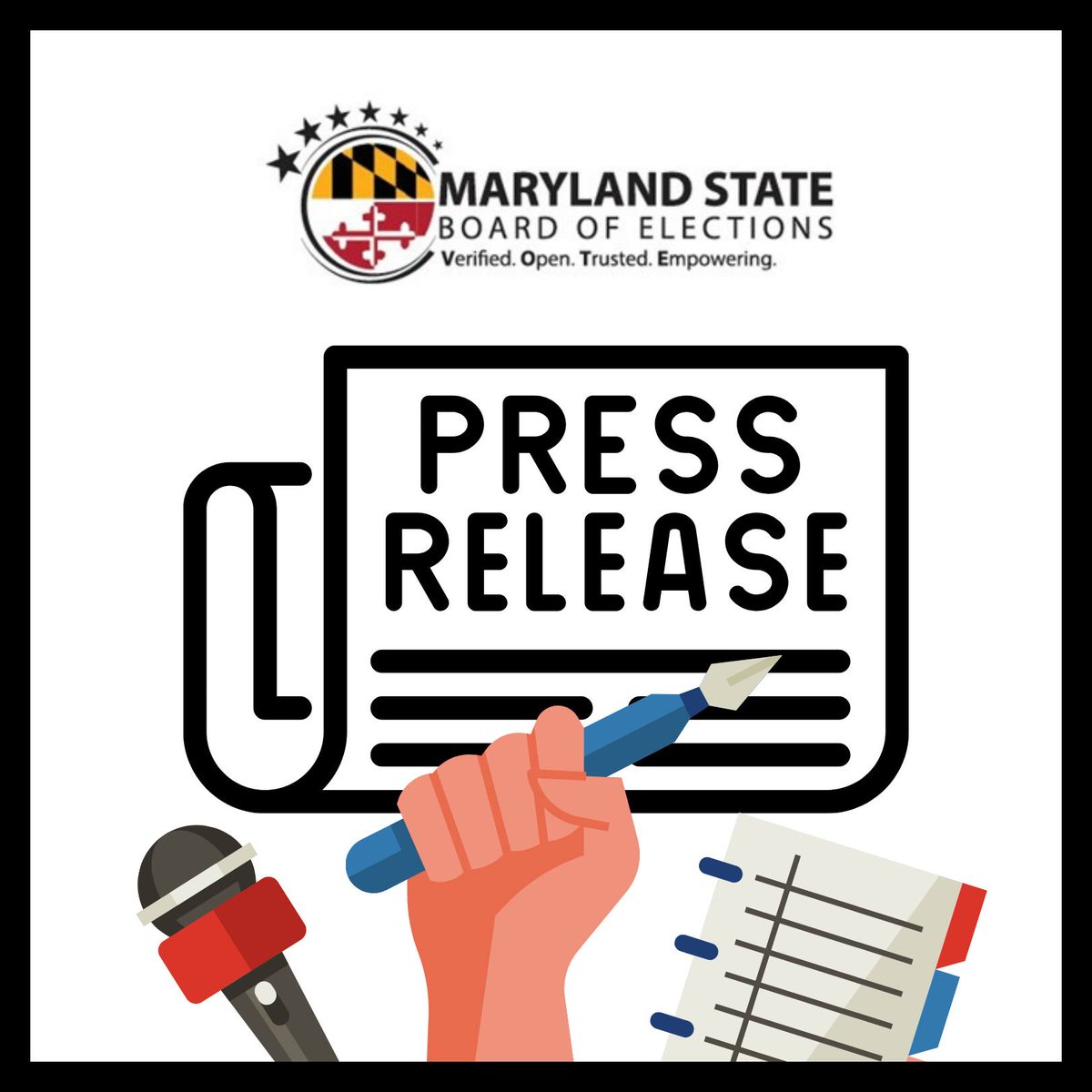 Press release: Statement from Maryland State Board of Elections Administrator Jared DeMarinis on the Signing of the Protecting Elections Officials Act of 2024 (SB480/HB585) by Governor Wes Moore elections.maryland.gov/press_room/doc…