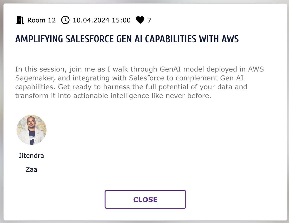Tomorrow in Dallas, all about #AI I would be presenting AWS AI capabilities and how it can be complemented within Salesforce. Bring all your questions, suggestions, what you have seen in industry and lets have some healthy discussion. I would be in town , so lets meet,