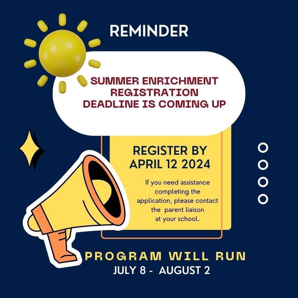Don't forget to register for the 2024 Summer Enrichment Program by Friday. Click here to sign up now: docs.google.com/forms/d/e/1FAI… - > Info online here: schenectadyschools.org/article/1505697
