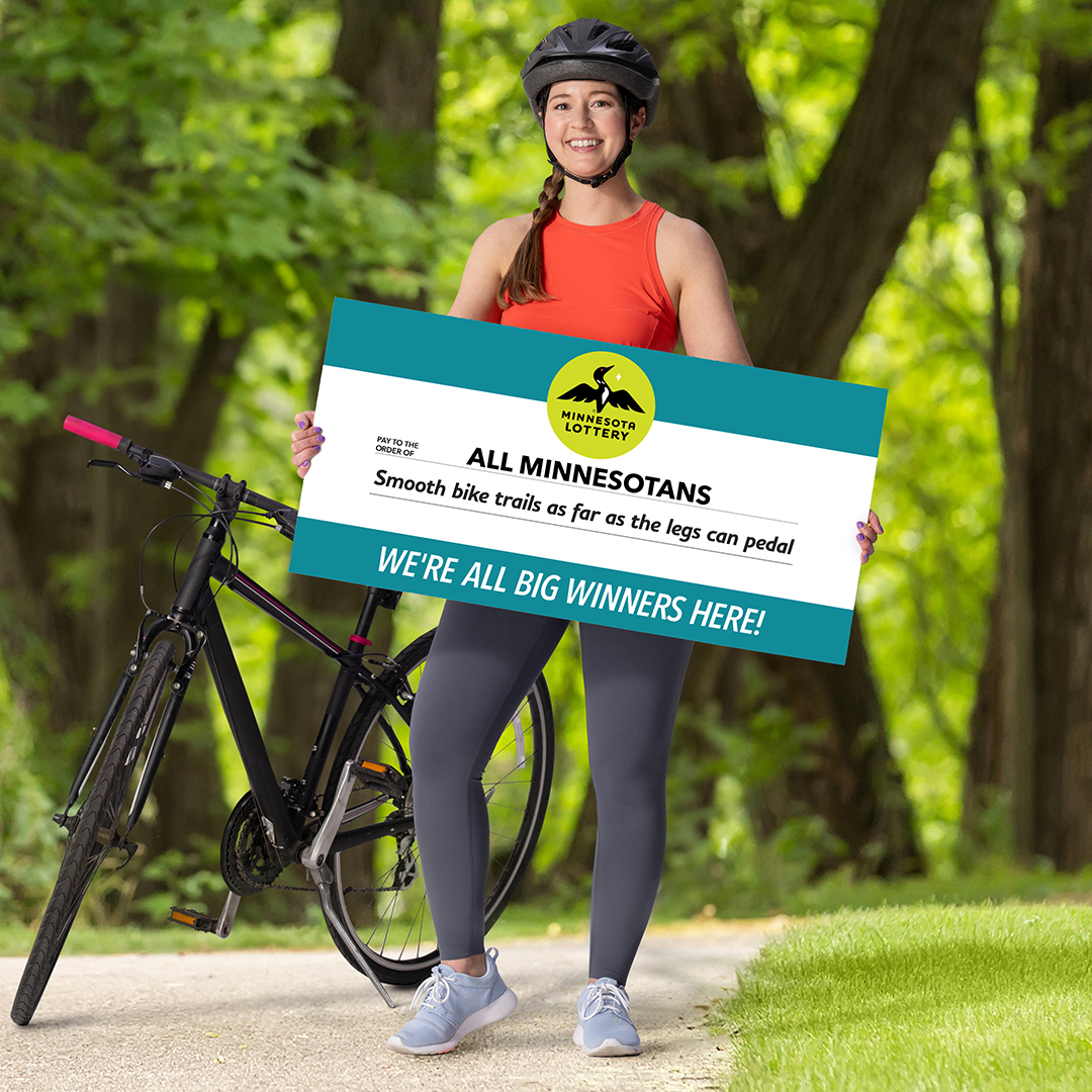 When you're in to enjoy a ride on a #Minnesota bike trail, #MNLottery dollars help you win big. bit.ly/3KxFjct #MNLotteryDollarsAtWork