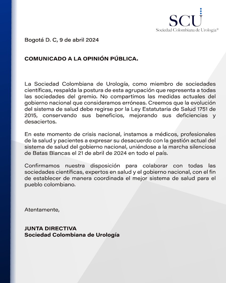 Sociedad Colombiana de Urología (@SCUColombia) on Twitter photo 2024-04-09 19:33:06