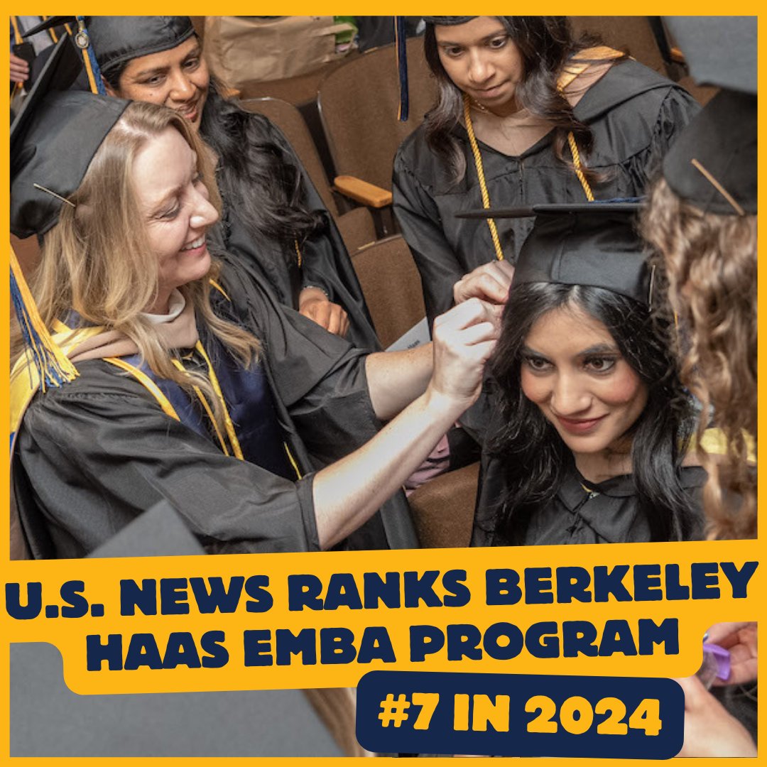 📣 JUST IN: All three of our MBA programs made the U.S. News top 10! 📣 The Berkeley Haas FTMBA Program placed #7 in the 2024 U.S. News & World Report Best Business Schools ranking; the EWMBA program ranked #2 and the EMBA program placed #7. #GoBears 🐻 newsroom.haas.berkeley.edu/u-s-news-ranks…