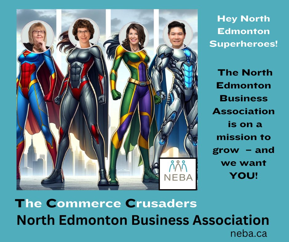 Do you own a business in North Edmonton?  Come join our Superheroes and let's build a strong business association for all.

#NEBA   #NorthEdmonton  #businessyeg  #yegbusinesses  #strongertogether