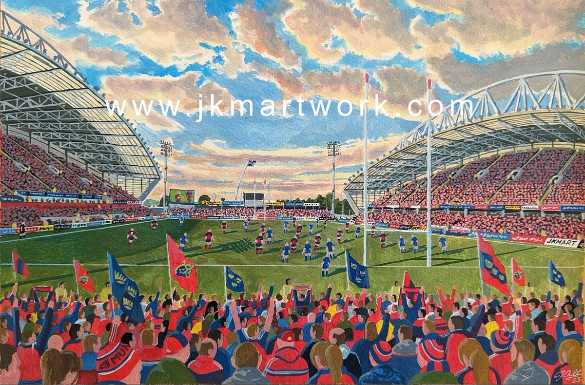 hi @CaolanSRugby painting ive done of #ireland #rugby #munster #thomondpark ,prints available £20 inc p&p @ jkmartwork.com RT's appreciated