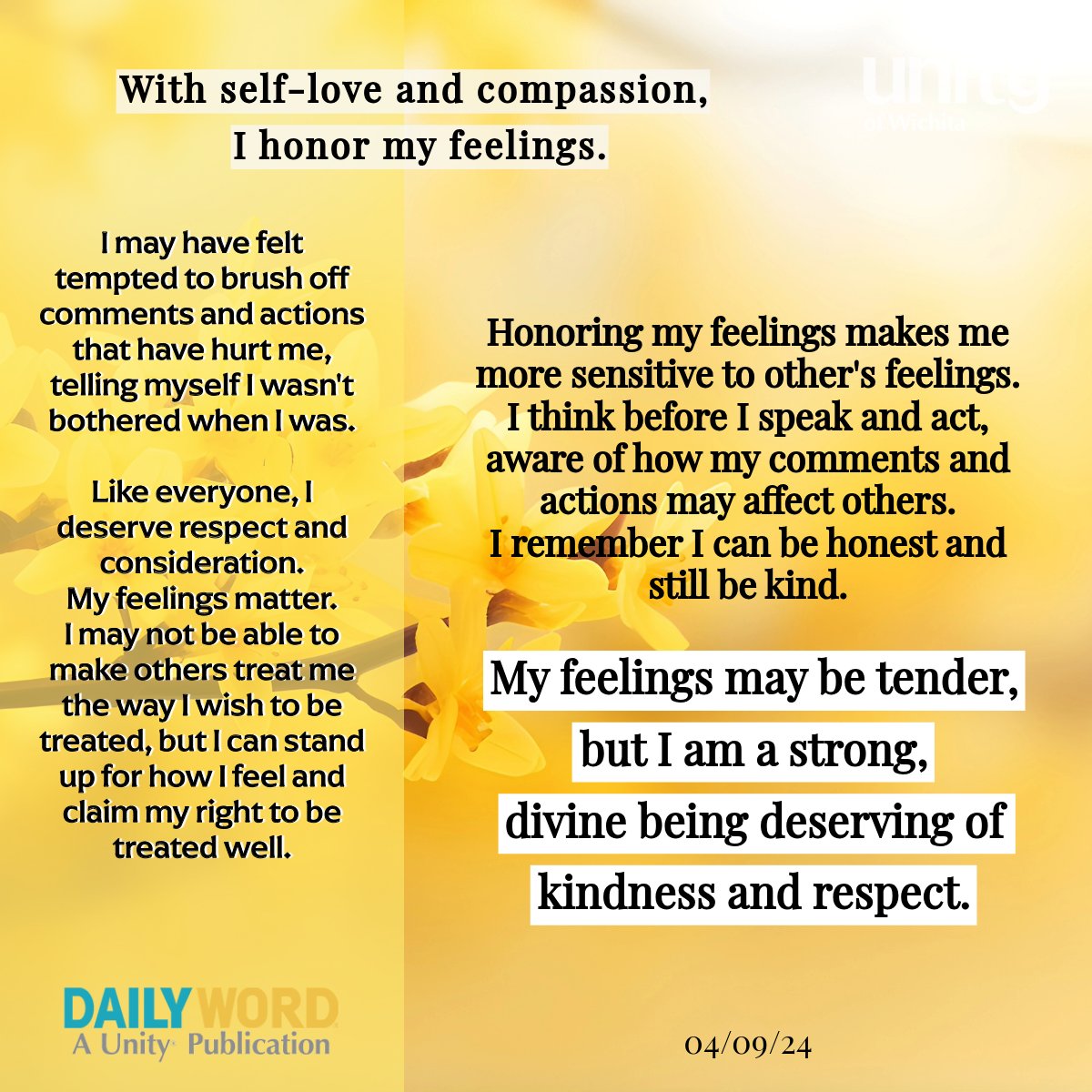 UnityofWichita's tweet image. You must understand this, my beloved: let everyone be quick to listen, slow to speak, slow to anger; for your anger does not produce God's righteousness.
-James 1:19-20
#unityofwichita #ict #wichita #wichitaks #ictks #metaphysical #inspiringspiritualtransformation #thedailyword