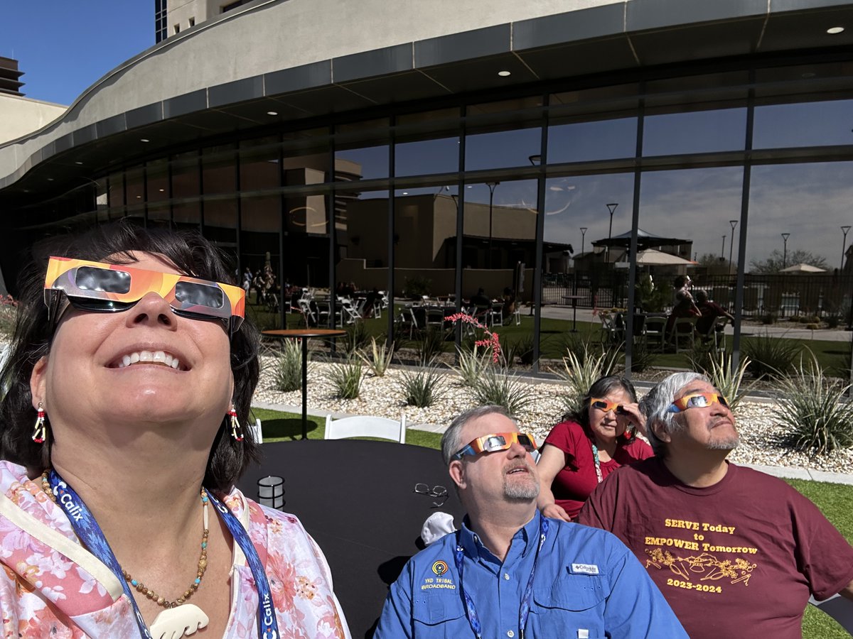 Great fun watching the eclipse yesterday from sunny AZ! Attending the National Tribal Telecommunications Association's Tribal Broadband Summit at the <a href="/PlayAtGila/">Gila River Resorts & Casinos</a>