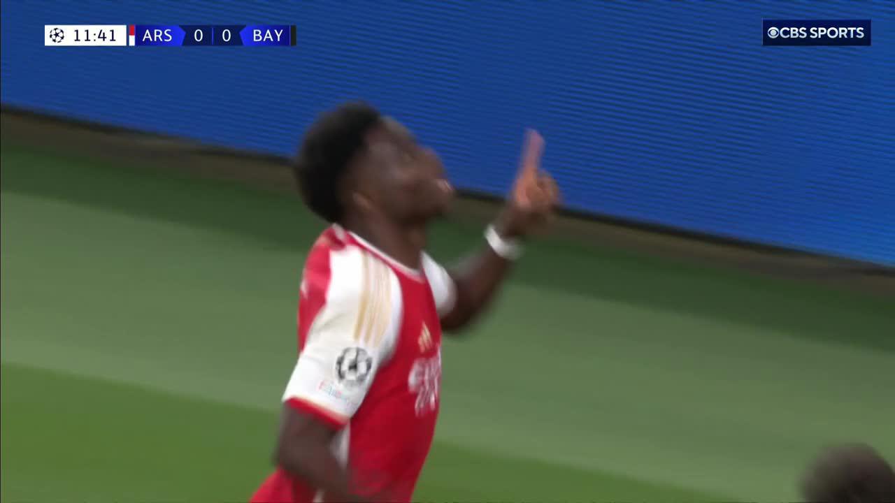 STARBOY SIGHTING AT THE EMIRATES! 🤩Bukayo Saka with a delicious curler for Arsenal ⚽️