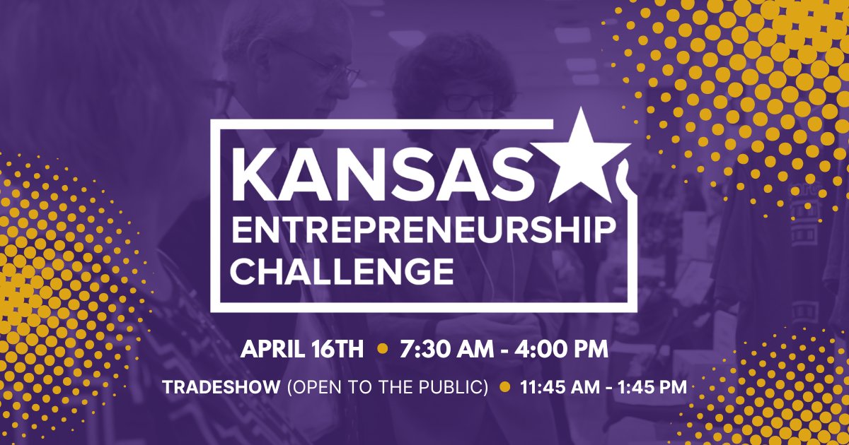 🌟Just ONE WEEK left until the Kansas Entrepreneurship Challenge (KEC). This statewide challenge features some of the brightest young entrepreneurial minds in Kansas! Over $70k in cash prizes are up for grabs. Don't miss the public Tradeshow! Details here: t.ly/xGUEF