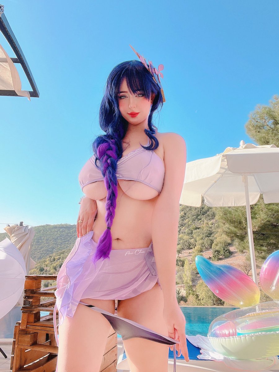 Pool party with Baal?💜 #GenshinImpact #genshincosplay #Baal