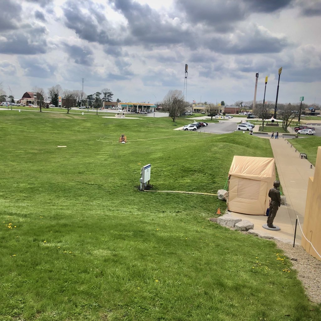 What a difference a day can make! April 8th vs April 9th at the museum. Less people and more clouds today.