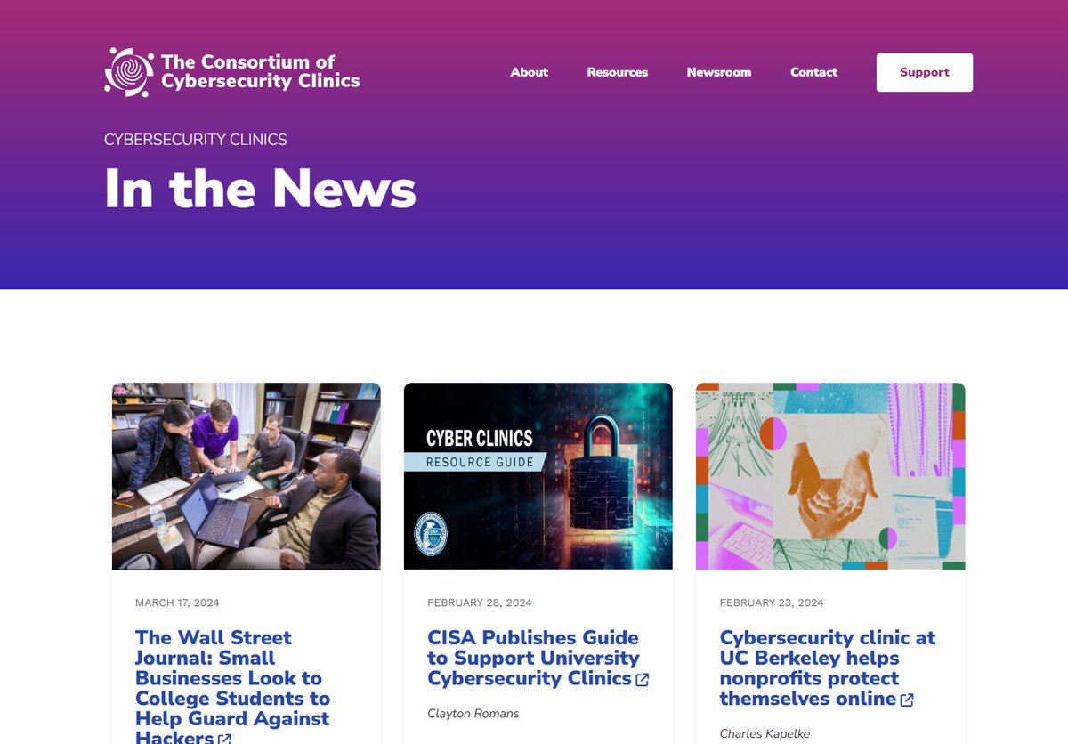 The latest ep of @Marketplace addresses the sharp rise of cyberattacks against small businesses. Learn how @Cyber_Clinics are helping orgs in their communities build resilience against digital threats and advancing #cybersecurity for the public good. cybersecurityclinics.org/in-the-news/