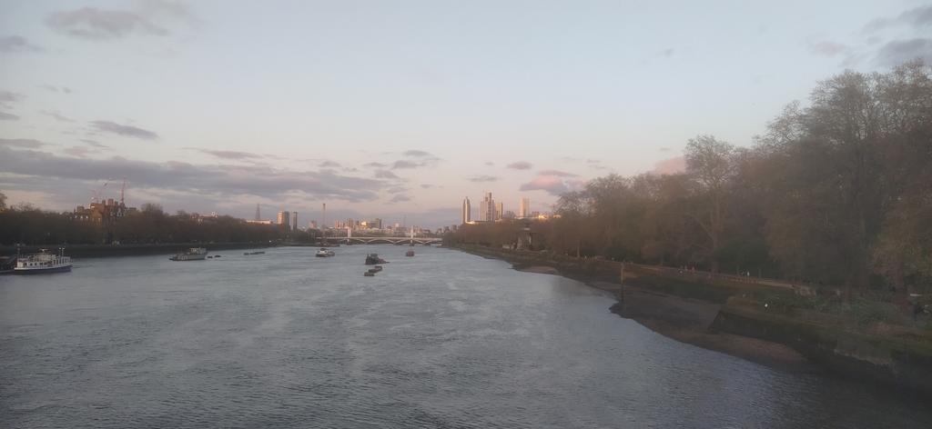 You can get to experience great views in urban areas if you are able to #walk , #cycle and #run . It was a joy to see a mix of leisure and commuting runners amidst walkers on good #footpaths.

Below is a early spring evening view of London from Albert Bridge.

#activemobility