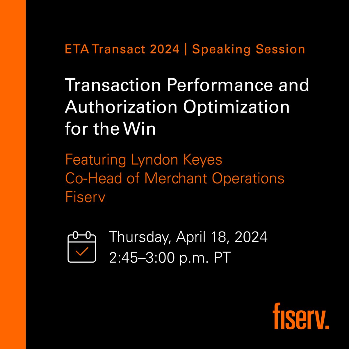 Fiserv's tweet photo. We're excited to meet you at #ETATransact! Check out the Fiserv speaking sessions and visit booth 721 for some friendly competition. https://t.co/9kzjKIOons
