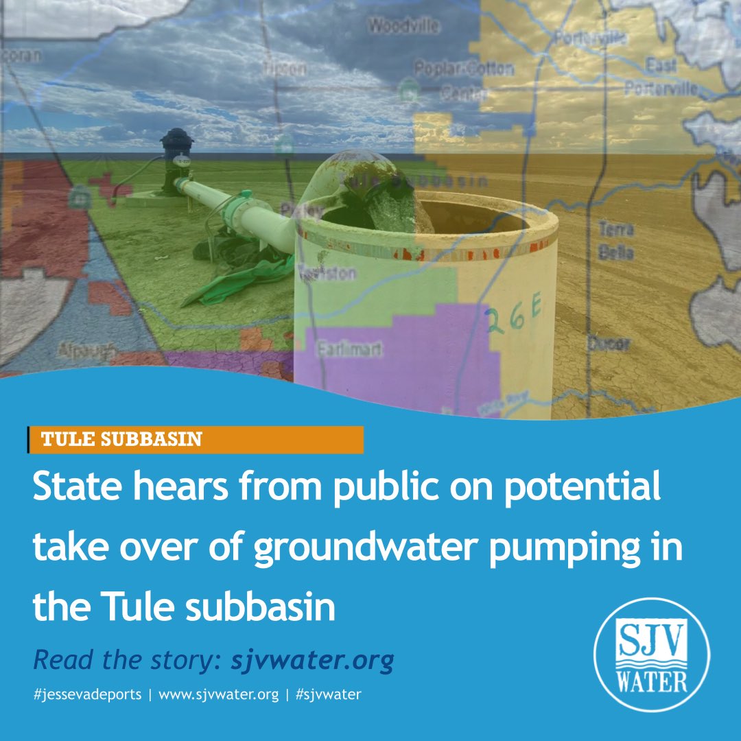 Jesse Vad reports: sjvwater.org #tulesubbasin #groundwater #jessevadreports #sjvwater