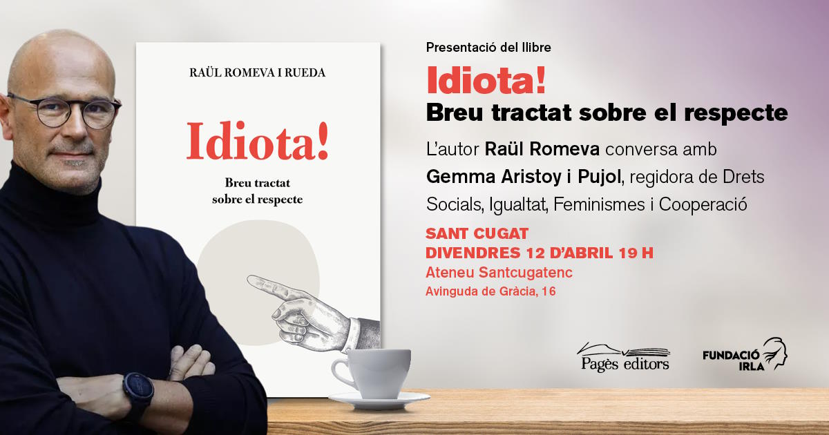 ercsantcugat's tweet photo. Aquest divendres en @raulromeva ens parlarà del seu darrer llibre, ''Idiota!'', a l'@Ateneu de #SantCugat. 

@GemmaAristoy #LlegirEnsFaLliures 📚 #BlindemDrets #SomGovern https://t.co/OuwhwDXzpK