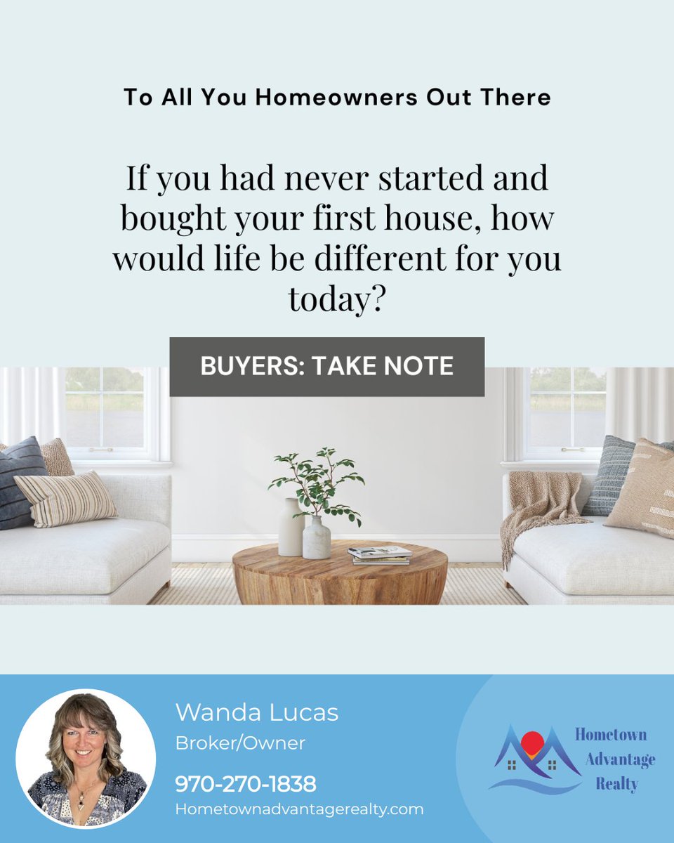 Homeowners, ever wonder how different life would be if you hadn't bought your first house? Let's hear your 'what ifs!'

#westslopebestslope #iamgj #coloradorealestate #montrosecolorado #deltacolorado #westerncolorado #gopalisade #colorado #mesacounty #gofruita #grandvalley