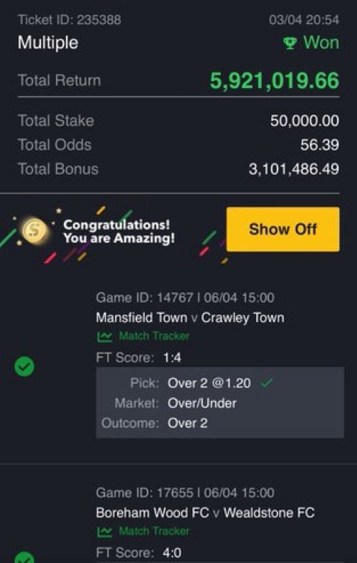 Congratulations to everyone that played the 56 odds 🥂🏆✅