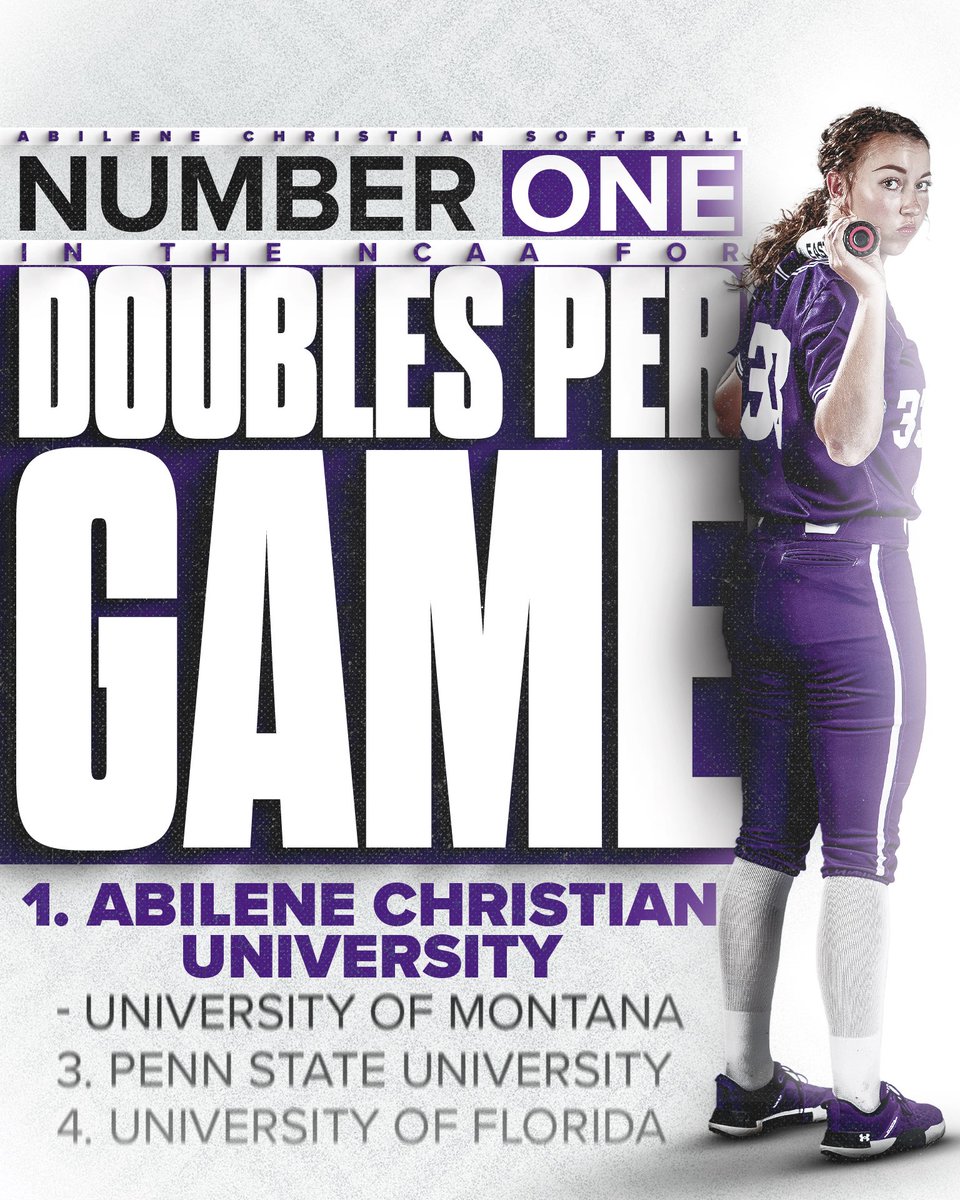 🗣️𝓝𝓾𝓶𝓫𝓮𝓻 1️⃣ in the country‼️ The🟣&⚪️is ranked at the🔝of the NCAA in doubles per game (2.00)🥎‼️ #GoWildcats