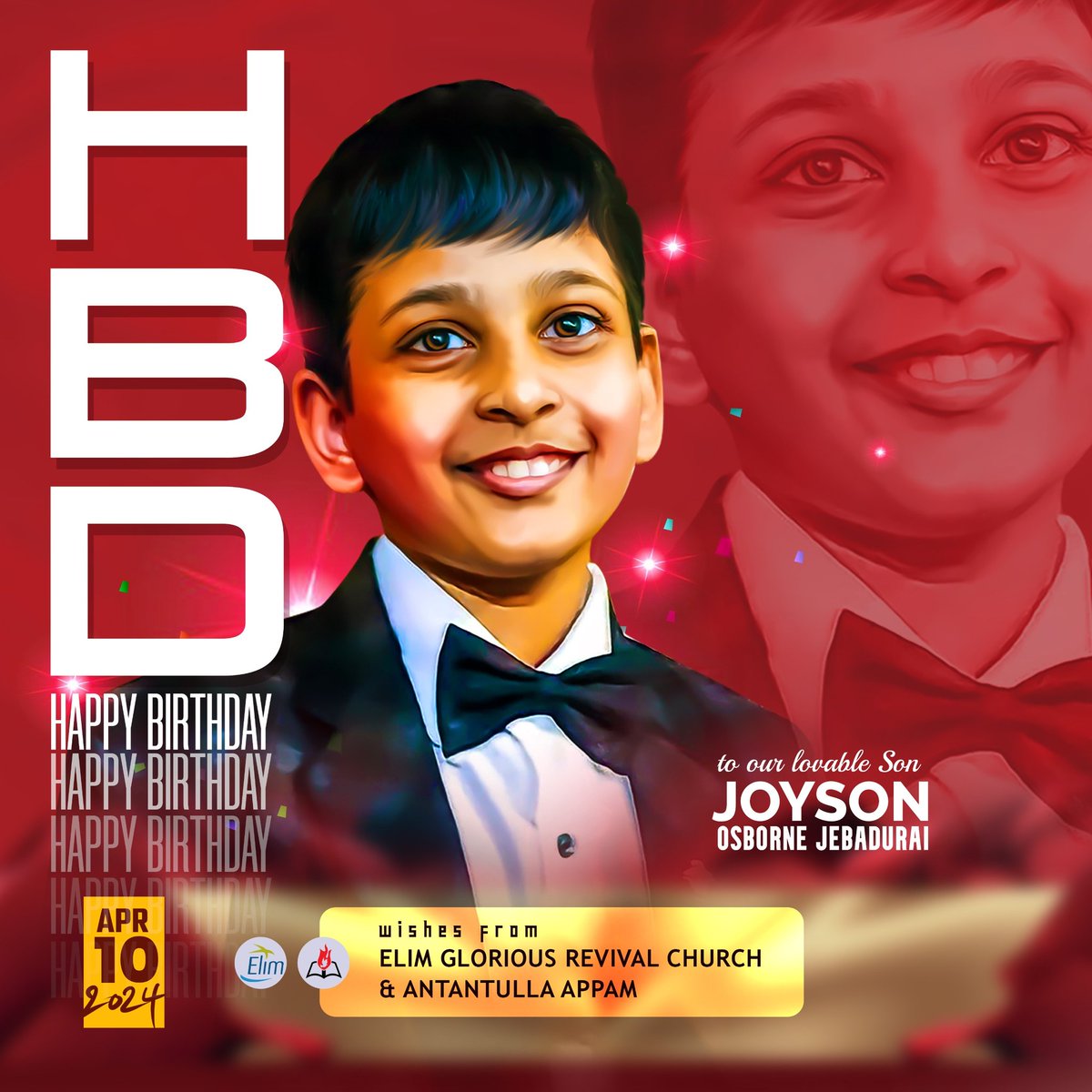 Many More Happy Returns of the Day Dear Joyson Osborne Jebadurai
#ElimGRC #BroSamJebadurai #PasOsborneJebadurai #revival #Joyson #JoysonOsborne #youtubeshorts #youtubemusic #jesuschrist #GodsChild #Joy #JoysonJebadurai #Tirupathur #HolySpirit #holybible #HolyMass