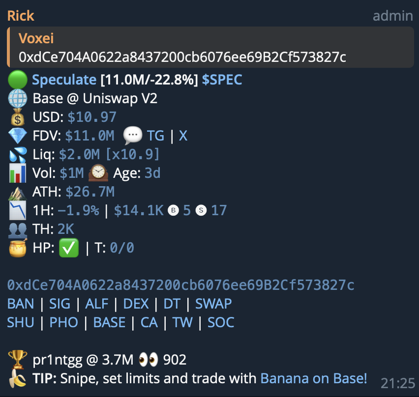ArbitragingGain's tweet photo. $SPEC
6M-26M ATH
Scouted this for a few days since everyone was shilling it on the TL, some potential to grow imo https://t.co/uBVNihco5b