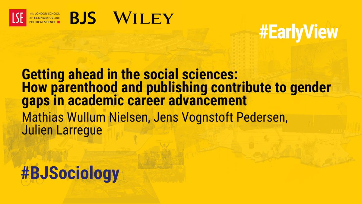 How do parenthood and publishing contribute to gender gaps in academic career advancement? Read new paper by @mathiaswullum, Jens V. Pedersen and @JulienLarregue examining gender gaps in social scientists' research careers. #EarlyView in the #BJS ➡️ buff.ly/3VRIzFA