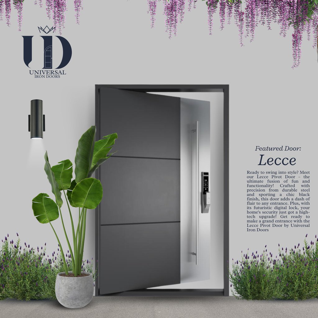 Welcome to the epitome of modern entrance design - behold our Lecce Pivot Door!  

#IwantThatDoor #UniversalIronDoors #InteriorDesign #HomeImprovement #DesignInspiration #ModernDesign #CustomHomes #HomeDecor #HomeRenovation #HomeBuilders #ResidentialDesign # IronDoors #DoorDesign