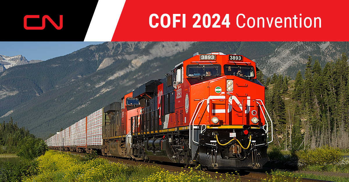 CN is proud to return as the Presenting Sponsor for the @COFI_INFO BC Council of Forest Industries' annual convention happening in Vancouver from April 10-12! 🌲 Let's connect to explore the future of forestry transport and find growth opportunities together! #COFI2024