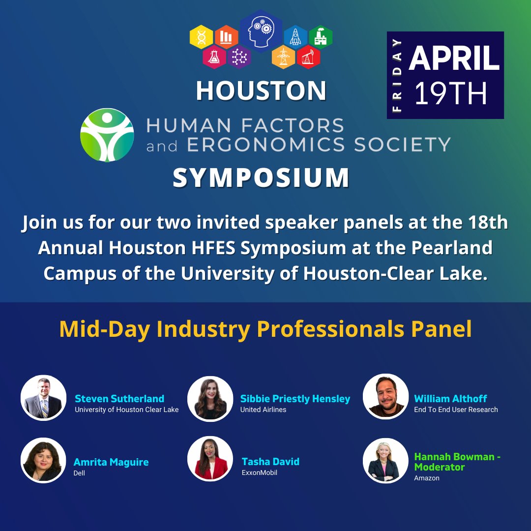 Join the mid-day panel discussion about AI at the Houston HFES Symposium with E2E's lead UX Researcher, William Althoff. The symposium takes place on Friday, April 19, at the Pearland campus of the University of Houston-Clear Lake. 

Visit houstonhfes.org for details.