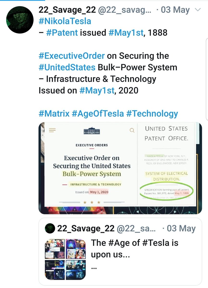 2023: #Trump Announced The Return Of The “World Fairs” (In 3 Years) Remember In 2020: - I Told You The #Elite Would Be Transitioning Us To #Tesla Energy. Trump Signed An Executive Order On 'Securing A Bulk-Power System' for the #USA.. On The Same Date #Tesla Patent was issued.
