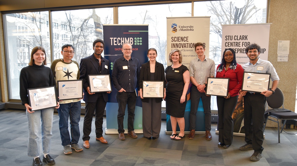 Congratulations to the winners and a big shoutout to all participants of the Science Spark 3K Pitch Competition presented by Bioscience Association Manitoba (BAM)! 🏆 Your innovative ideas and hard work have truly shined ✨ #UMScience #UManitoba #UManitobaSci