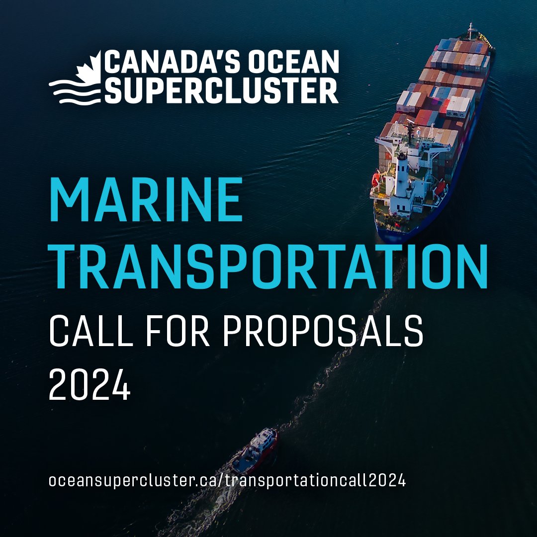 Do you have an innovative project idea in marine transportation? Canada’s Ocean Supercluster is excited to share the Marine Transportation Call for Proposals 2024! 🚢🌊 🔹 Learn more: ow.ly/mamI50QHYwl