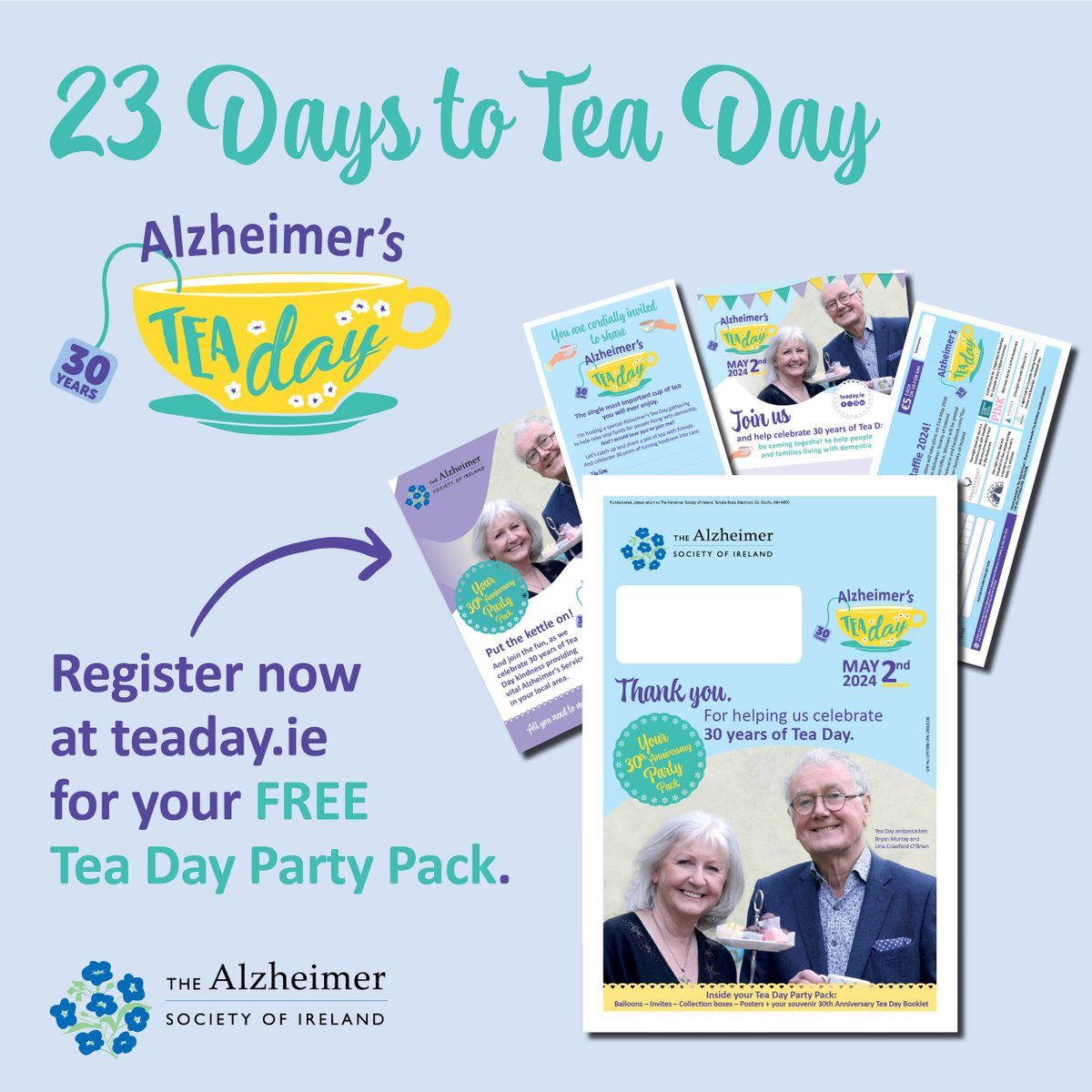 Have you registered for #TeaDay2024 yet?  When you sign up to host your own Tea Day at teaday.ie, you’ll get a super Party Pack full of everything you’ll need to make your event a smash hit. You’ll also get a special souvenir 30th anniversary #TeaDay30 booklet.