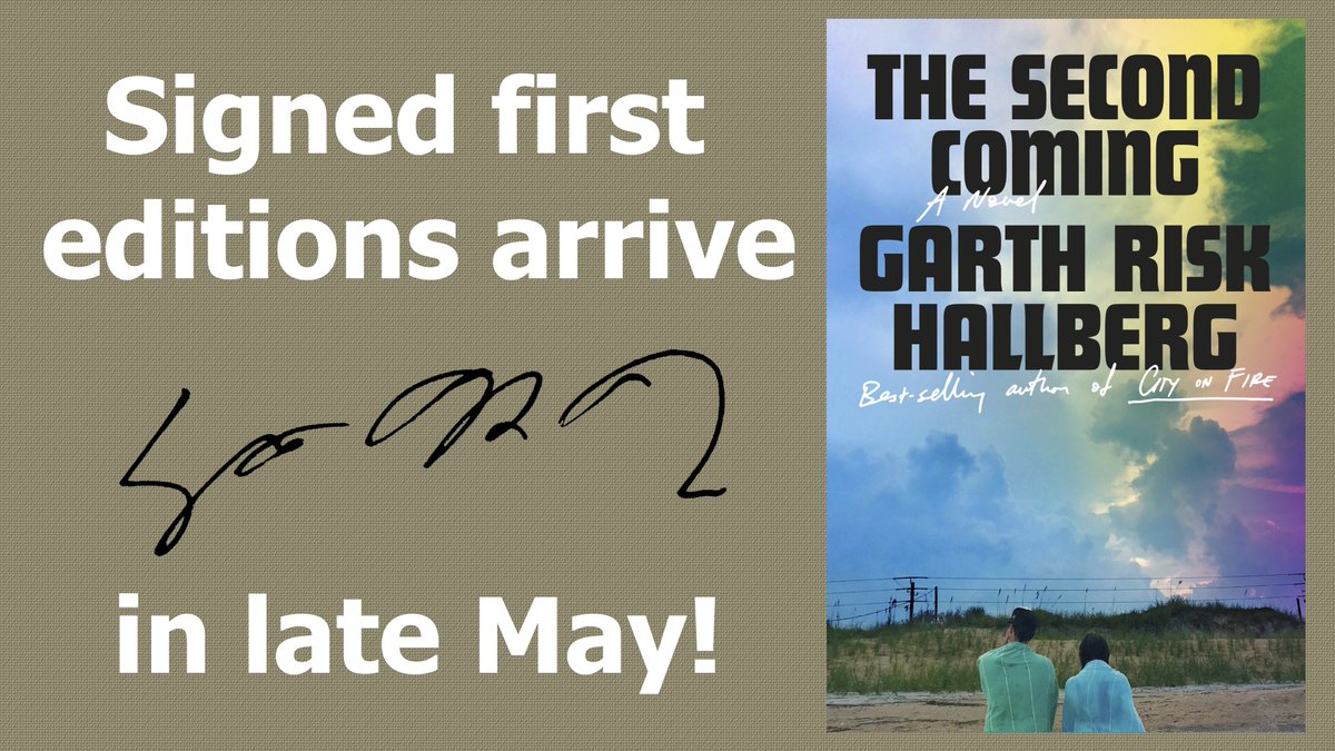 Mark your calendars: signed first editions of THE SECOND COMING by Garth Risk Hallberg will hit our shelves in late May! Reserve your copy here: alabamabooksmith.com/signed-copies/…