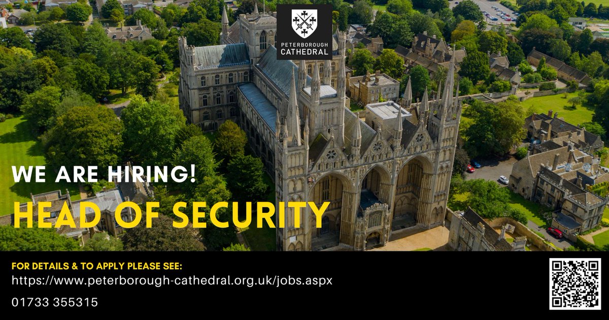 We're looking for a Head of Security to join our team here at the Cathedral. See website for full details and to apply: ow.ly/rjjx50R2aT6