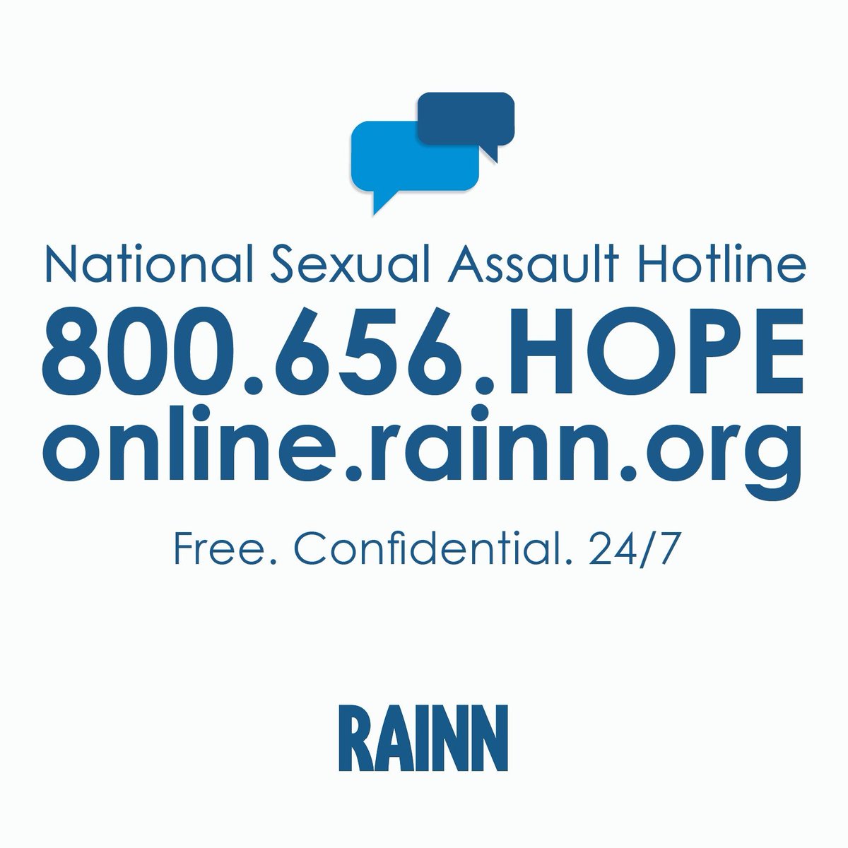 #RAINNDay #HereForYou #SAAM
 Hope is a call or a text away.