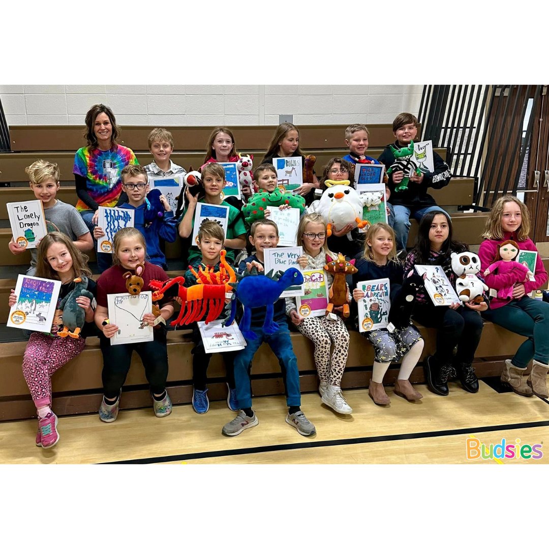 We got to work with Mrs.Shannon again!❤️ This time she worked with kids from Clinton Central! Each student wrote their own story over many weeks to create books. From there we turned their main character illustrations into Budsies! We can’t wait to see what school is next!🏫📖🎨
