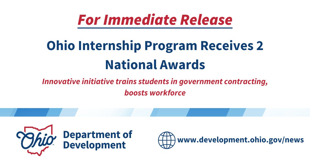 Designed to address the workforce needs of employees while also creating the next generation of procurement professionals, the Ohio Procurement Internship Program is now a national award winner. Read More: bit.ly/43Osu5v