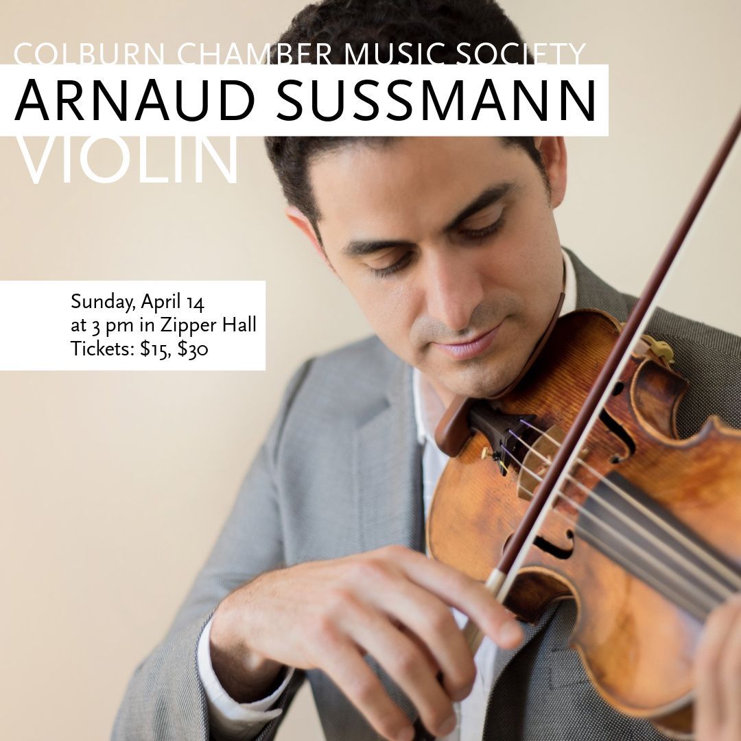Arnaud Sussmann is a violinist with a unique sound and a strong passion for chamber music. An in-demand soloist, he takes the Zipper Hall stage this Sunday, April 14 at 3 pm, for a program blending classic and contemporary. Get tickets: buff.ly/43KlSVF
