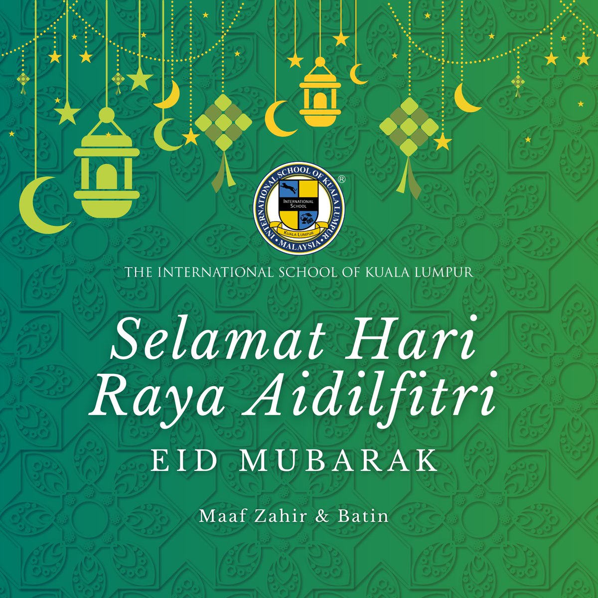 Today we celebrate the joyous festival of Hari Raya Aidilfitri, which marks the end of Ramadan. ISKL wishes our community a day of celebrations, food, and love. Happy Eid Mubarak! 🕌🌟 #ISKL #ISKLProud