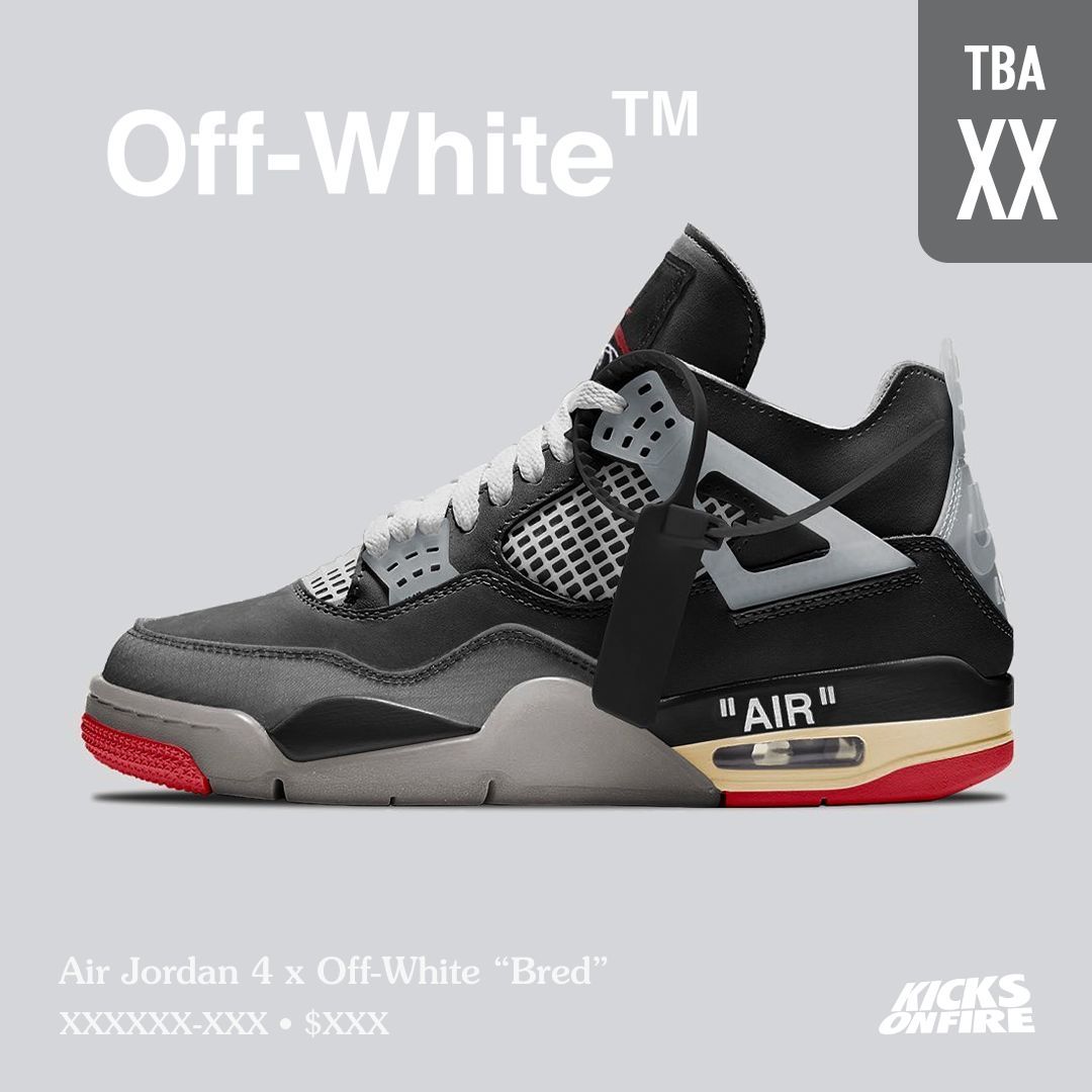 SNEAKER CONCEPTS: Air Jordan 4 x Off-White “Bred” ❤️🖤 Need a release ?