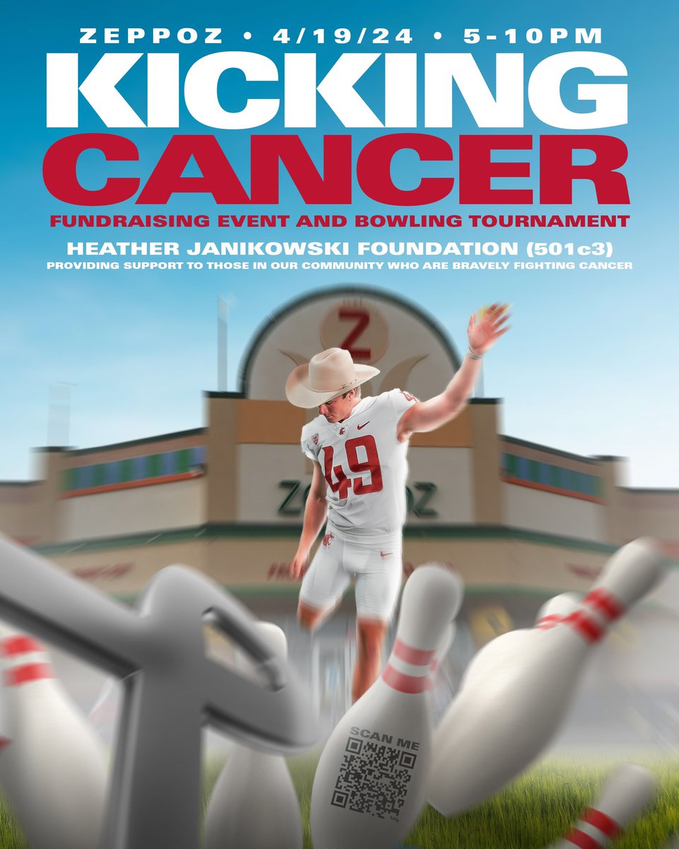 10 Days out from my Kicking Cancer Event! 🎗️ This is an OPEN event at Zeppoz April 19th from 5-10pm we will have a Bowling Tournament, Silent Auction, and Live Auction. We have Huge items this year! 4 Way Round Trip Tickets by @alaska , Custom Built Electric Bike, One Week