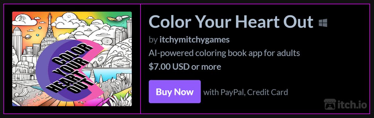 itchymitchygame's tweet image. I absolutely could not be more proud. It&apos;s now available for everyone to play! itchymitchygames.itch.io/coloryourheart…

#coloringbook #AIart