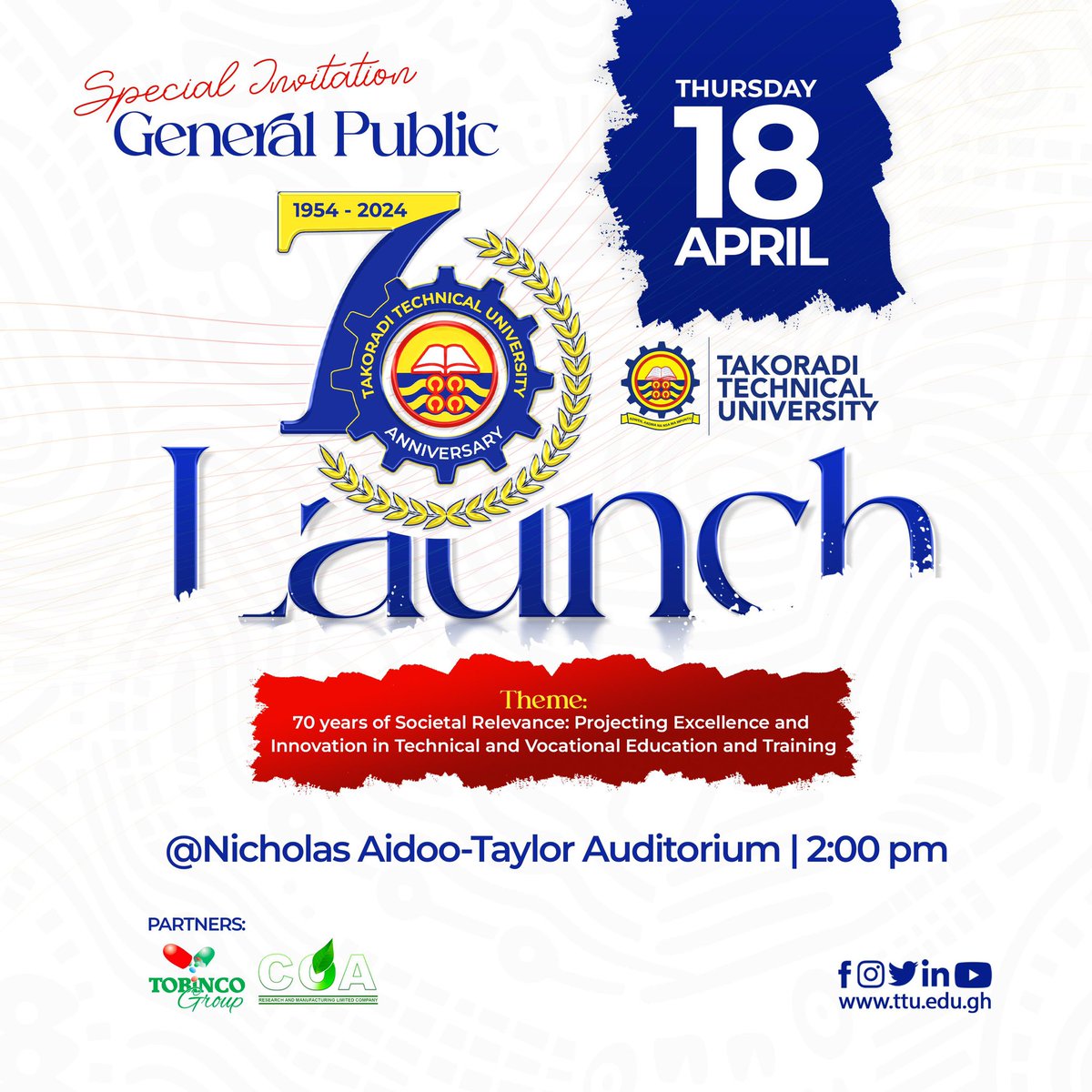 TTU@70 
Anniversary Launch