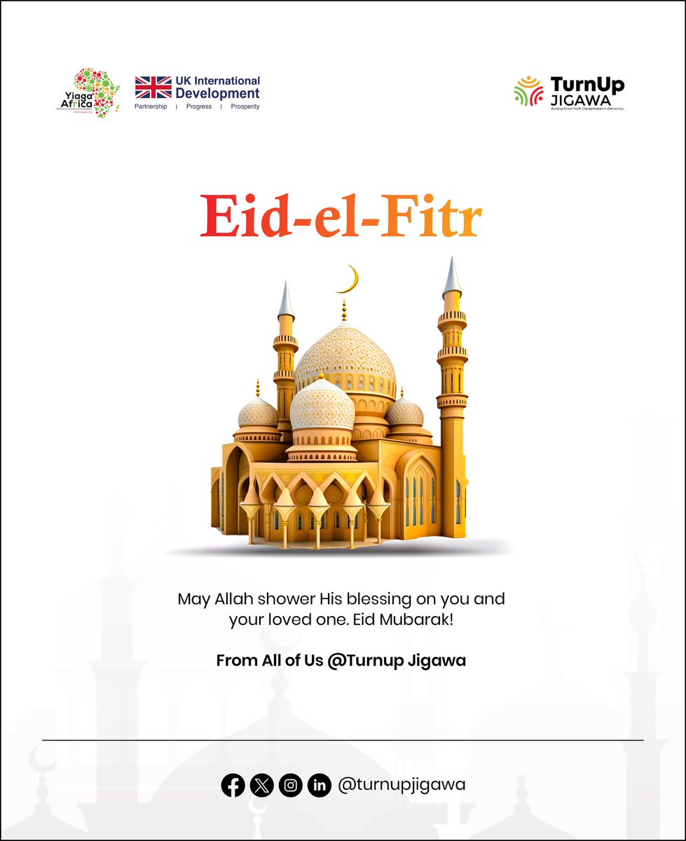 May Allah (SWT) shower His blessings on you and your loved ones. Eid Mubarak! From all of us at @turnupjigawa 

#eidelfitr