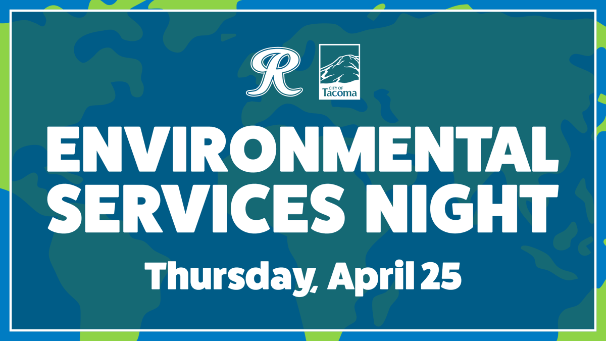 Celebrate sustainability and strikeouts at Environmental Services Night, April 25! The ES Specialty ticket includes a reserved seat, ballpark meal, & exclusive t-shirt with proceeds benefitting Tacoma Tree Foundation & Northwest Salmon Research. fevo-enterprise.com/event/Environm…